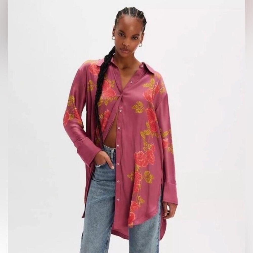 NWT Free People Off The Vine Button-Up Top - Picture 3 of 8